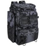 42L 11Gal Fishing Backpack Large Capacity Fishing Tackle Storage Bag With Rod Holders 16 Pocket Water-Resistant With Divider Adjustable Padded Straps For Fishing Gear Outdoor Camping Hiking
