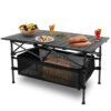 1932378887229280256.jpg 1Pc Folding Camping Table Portable Lightweight Aluminum Roll-up Picnic BBQ Desk With Carrying Bag For Outdoor Beach Backyard Party Patio Fedex Shipping