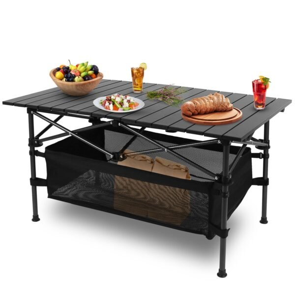 1932378887229280256.jpg 1Pc Folding Camping Table Portable Lightweight Aluminum Roll-up Picnic BBQ Desk With Carrying Bag For Outdoor Beach Backyard Party Patio Fedex Shipping