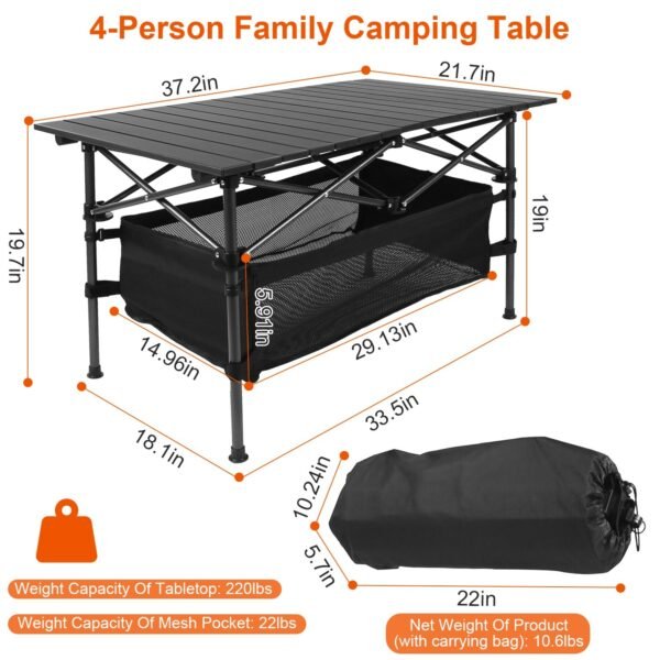 1932378889548730368.jpg 1Pc Folding Camping Table Portable Lightweight Aluminum Roll-up Picnic BBQ Desk With Carrying Bag For Outdoor Beach Backyard Party Patio Fedex Shipping