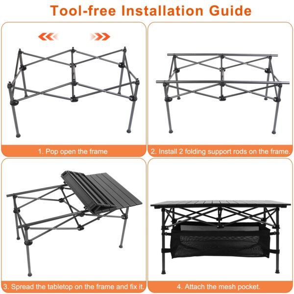 1932378891553607680.jpg 1Pc Folding Camping Table Portable Lightweight Aluminum Roll-up Picnic BBQ Desk With Carrying Bag For Outdoor Beach Backyard Party Patio Fedex Shipping