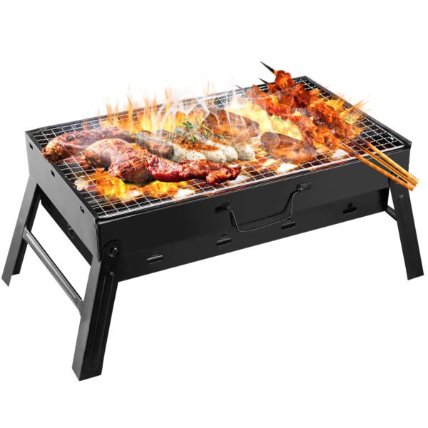 1932988974939508736-3.jpg 1Pc Portable BBQ Grill Foldable Charcoal Grill Lightweight Smoker Grill For Camping Picnics Garden Grilling