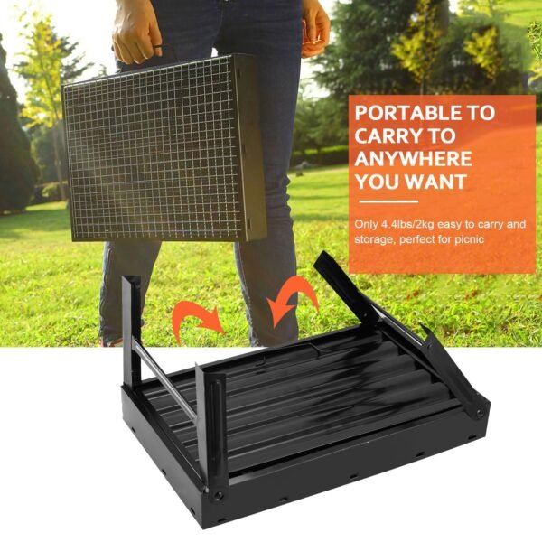 1932988975895810048-3.jpg 1Pc Portable BBQ Grill Foldable Charcoal Grill Lightweight Smoker Grill For Camping Picnics Garden Grilling