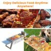 1948312582129717248.jpg 1 Set 3 In 1 Foldable Charcoal Grill Fire Pit Slow Cooker 2-3 People Portable Camping Grill Stainless Steel BBQ Grill For Camping Tailgating Yard