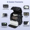 42L 11Gal Fishing Backpack Large Capacity Fishing Tackle Storage Bag With Rod Holders 16 Pocket Water-Resistant With Divider Adjustable Padded Straps For Fishing Gear Outdoor Camping Hiking