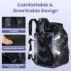 42L 11Gal Fishing Backpack Large Capacity Fishing Tackle Storage Bag With Rod Holders 16 Pocket Water-Resistant With Divider Adjustable Padded Straps For Fishing Gear Outdoor Camping Hiking